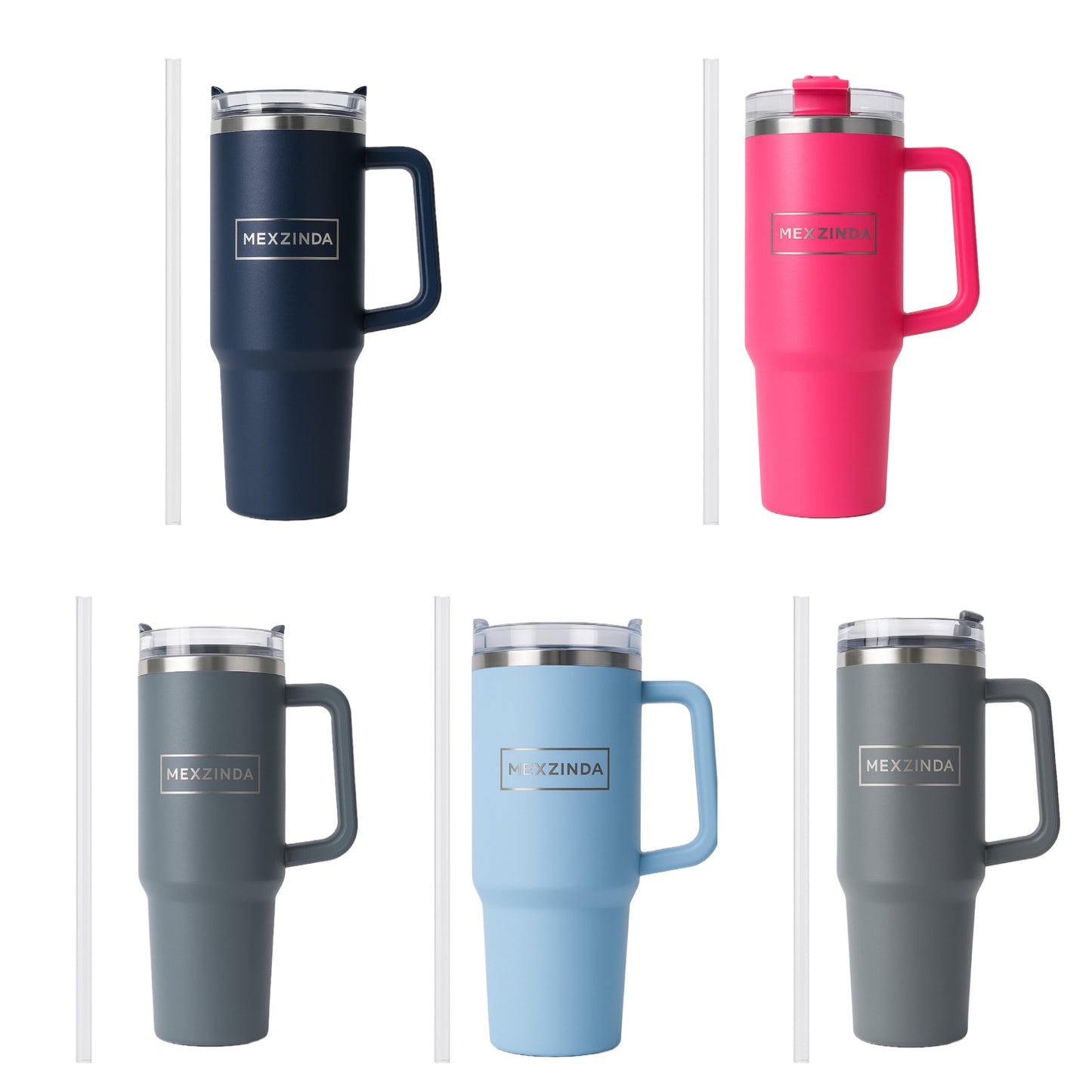 MEXZINDA Thermal Cup with Straw – 1.2L Stainless Steel