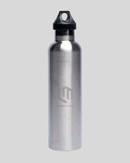 MEZTYGE 1L Stainless Steel Insulated Bottle – Silver – For Hot & Cold Drinks.