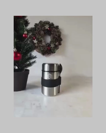 MEZTYGE Thermal Food Container 400ml – With Spoon, For Hot & Cold Meals.