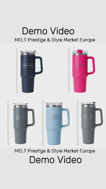 MEXZINDA Thermobecher mit Strohhalm – 1,2 l Edelstahl 